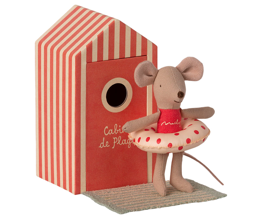 Little Sister Mouse in a Beach Cabana - Maileg