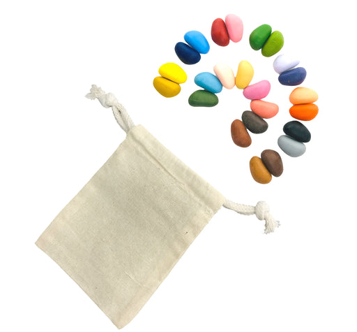 32 - Eco Soy Rock Crayons in a Muslin Bag — Oak & Ever