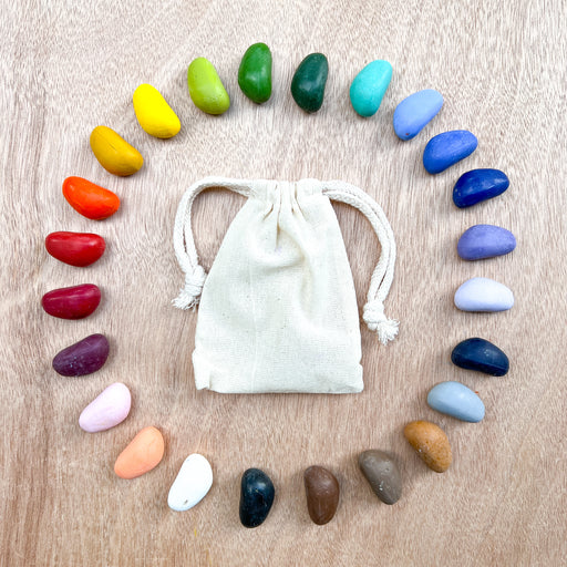 32 - Eco Soy Rock Crayons in a Muslin Bag — Oak & Ever