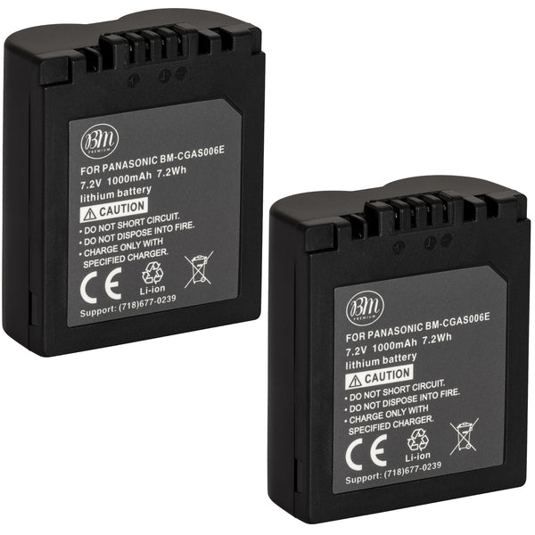 boksen Goederen munt BM Premium 2 Pack of CGA-S006 Batteries for Panasonic Lumix DMC-FZ7, D –  Big Mike's Electronics