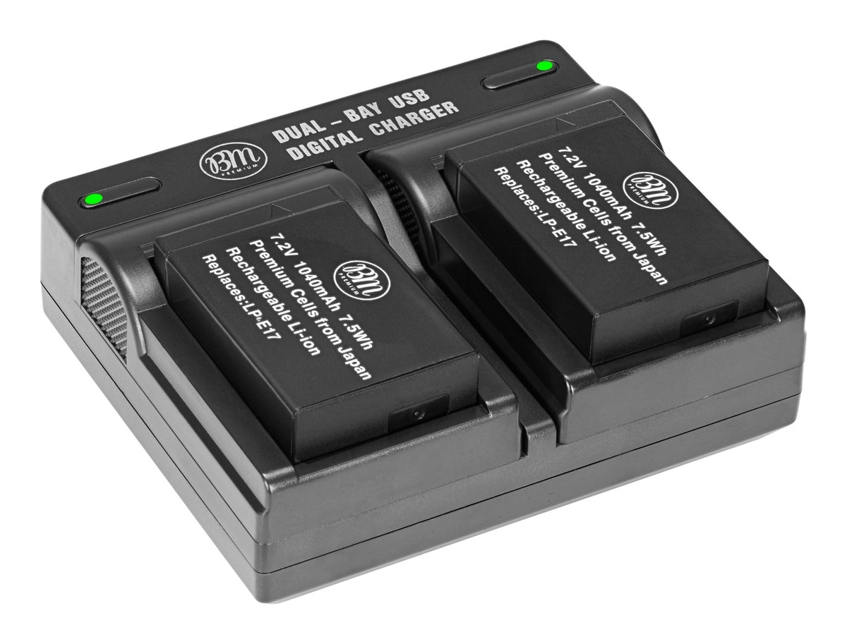 BM 2 LP-E17 Batteries and Dual Bay Charger for Canon EOS M6 Mark II, S –  Big Mike's Electronics