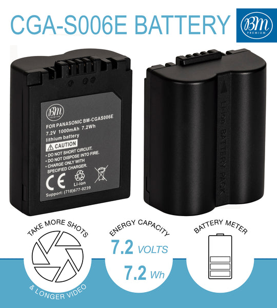 boksen Goederen munt BM Premium 2 Pack of CGA-S006 Batteries for Panasonic Lumix DMC-FZ7, D –  Big Mike's Electronics