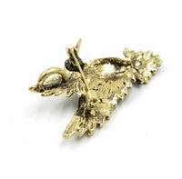 Humming bird brooch vintage look gold plated  suit coat broach collar new pin b8