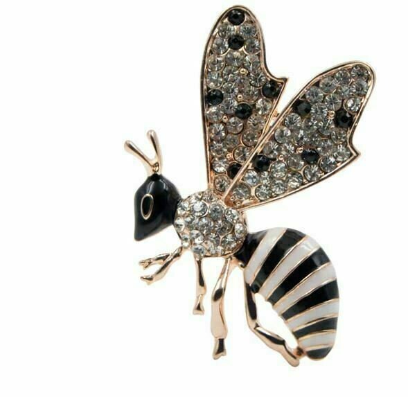 Stunning vintage look gold plated retro bee wasp celebrity brooch broach pin f14