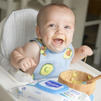 1 year old baby eating 