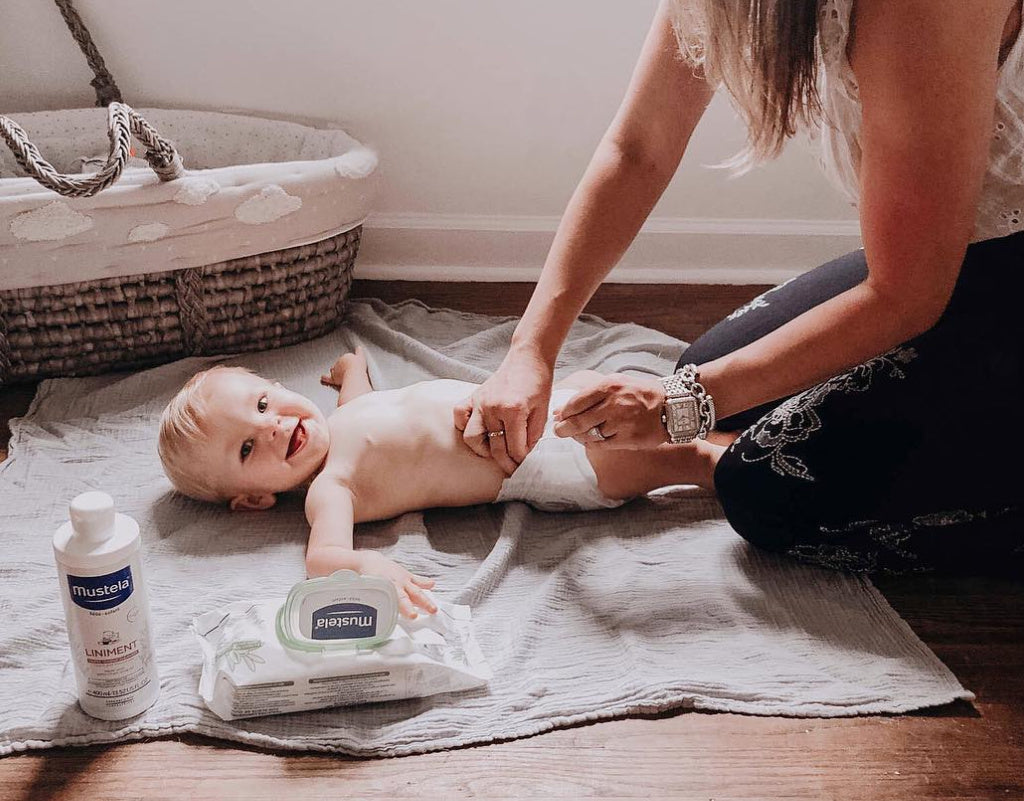 baby getting a diaper change