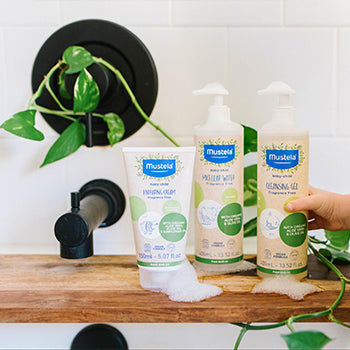 Mustela bath products with aloe vera for skin