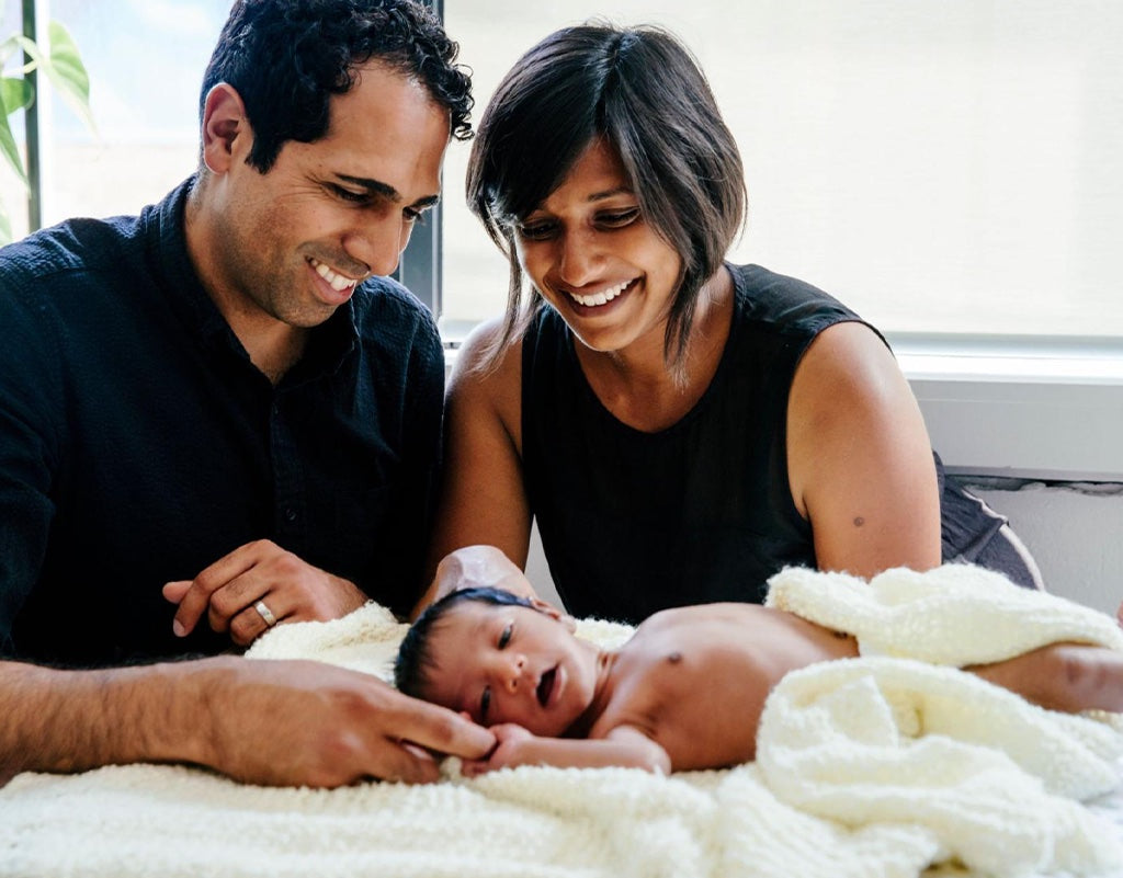 Mom and dad with newborn