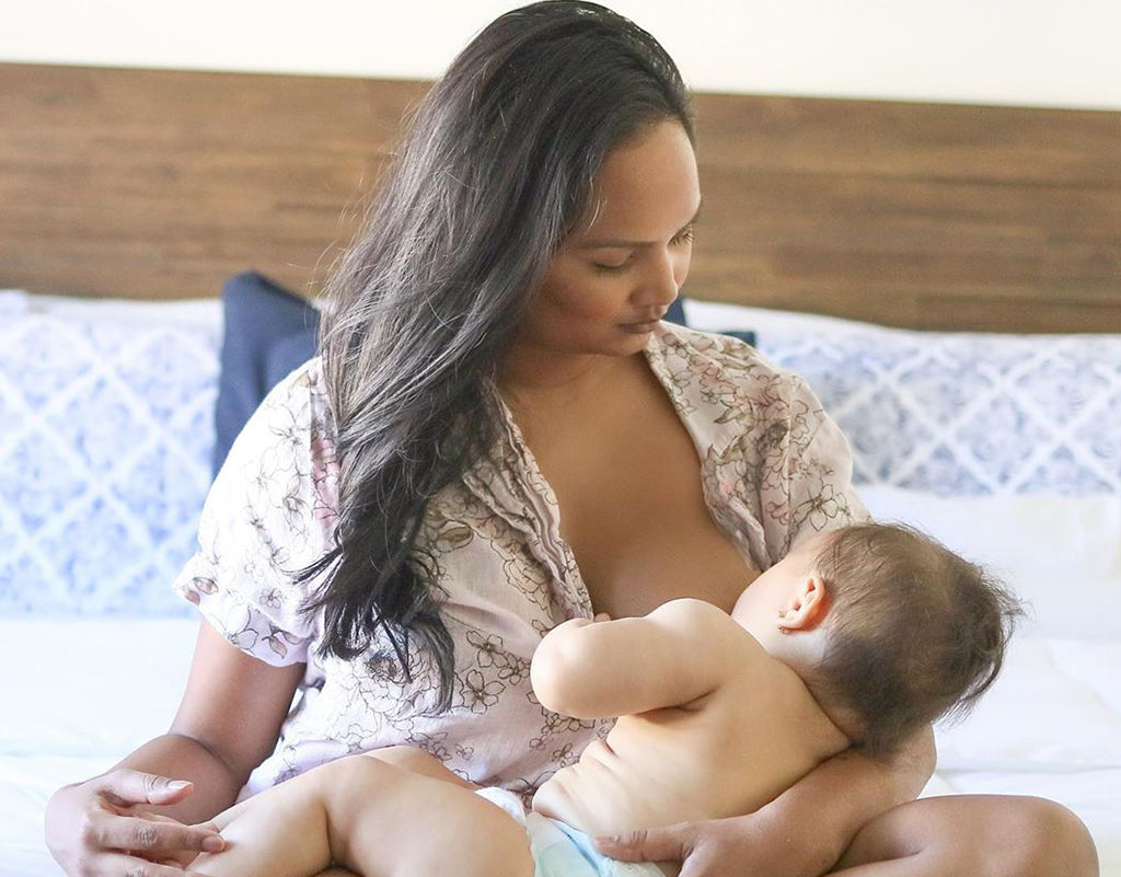 Mom breastfeeding baby