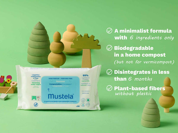 Mustela's new compostable wipes