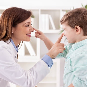 Child with eczema visiting a doctor