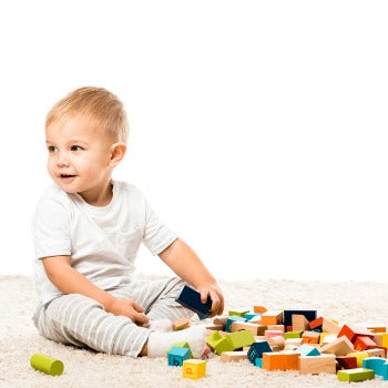 baby playing with eco-friendly toys