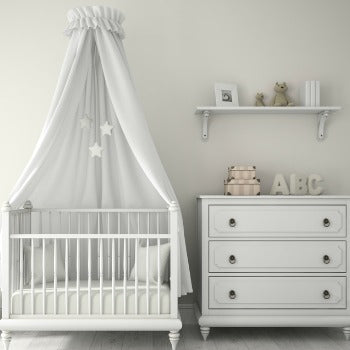white baby nursery 