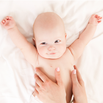 Newborn baby stretching