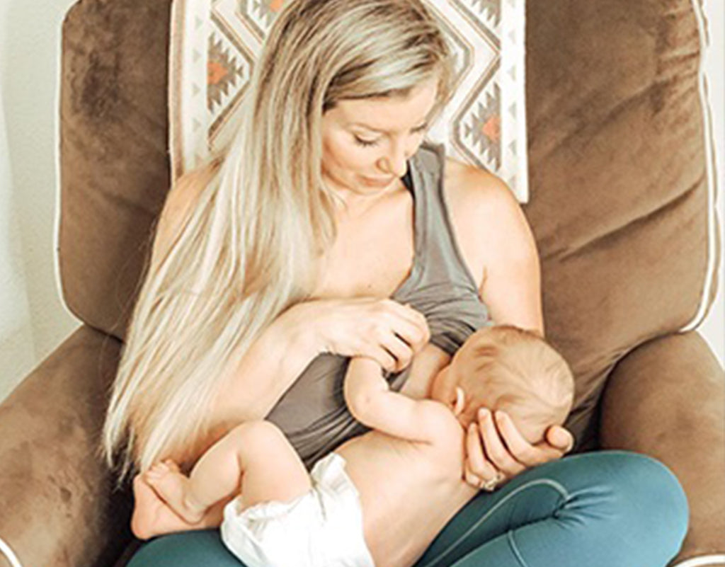 Mom breastfeeding her baby
