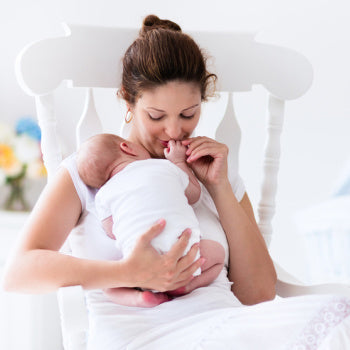 Mom soothing baby