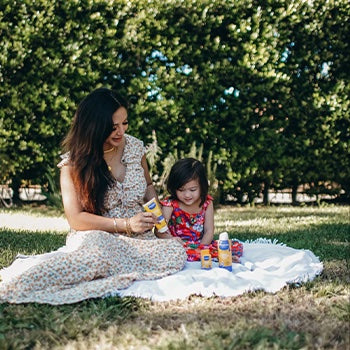 Mom using parenting tips for being outside in the sun