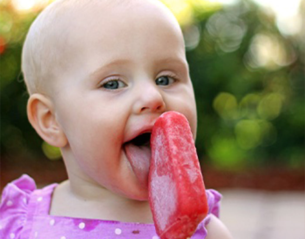 red cheeks toddler from eating something red