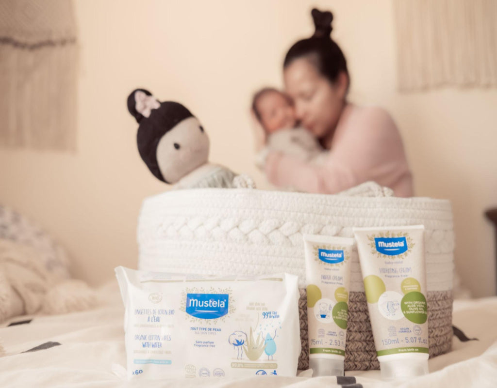 Mustela baby care products to protect skin barrier