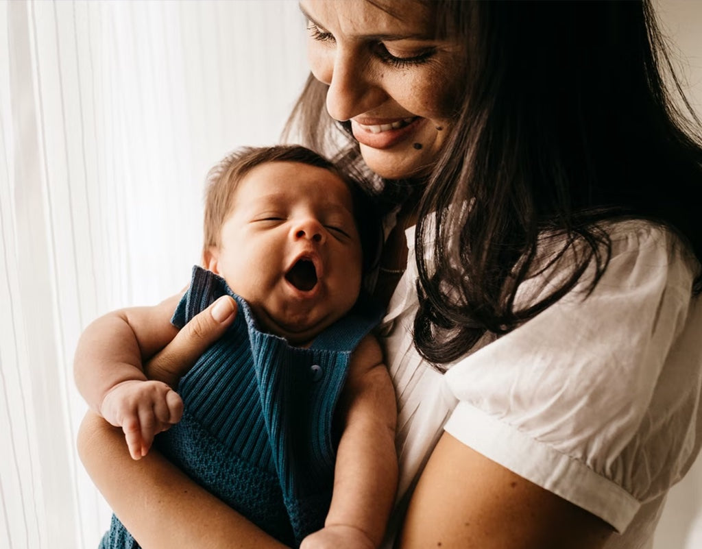 Mom learning wake windows by age for baby