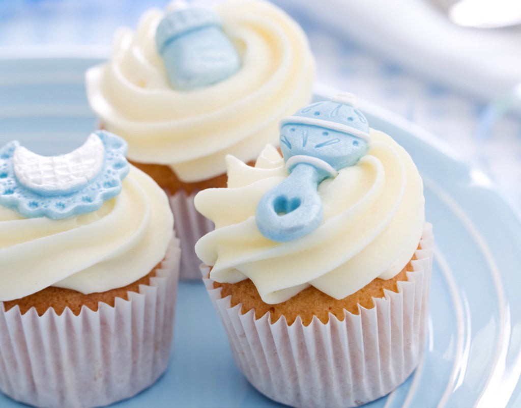 cupcakes at a baby shower