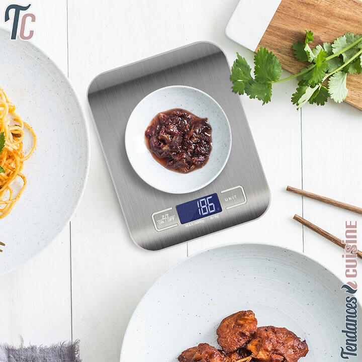 Balance de Cuisine Électronique numérique LCD Inox - Tendances-cuisine.fr