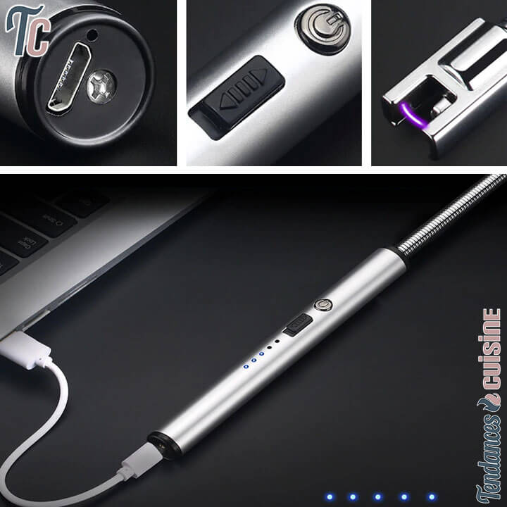 Briquet Electrique Flexible USB Batterie Rechargeable presentation - tendances-cuisine.fr