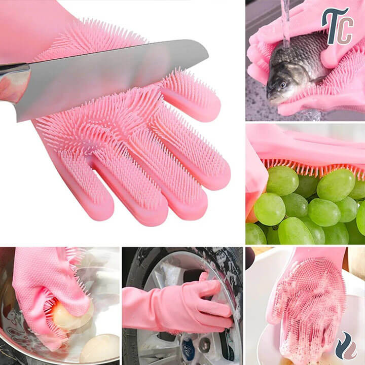 GANT DE MENAGE,Gants de nettoyage en Silicone,2  pièces,magique,antidérapants,pour éplucher les légumes,accessoires de  [C448107635] - Cdiscount Au quotidien