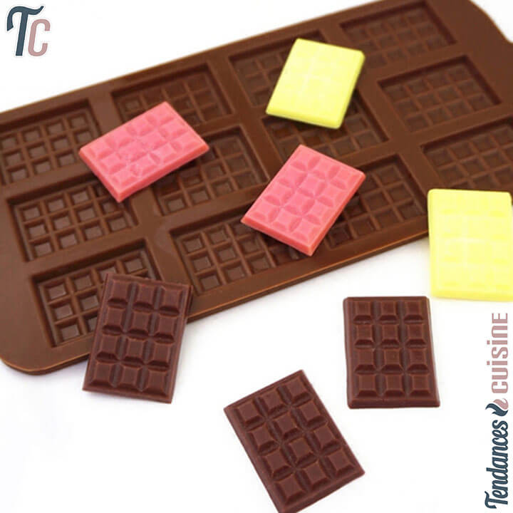 Moule à Chocolat Silicone 12 Mini Tablettes 