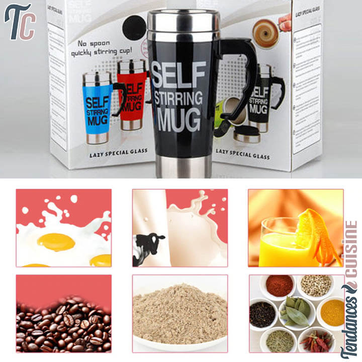 Mug Mélangeur Automatique 500 ML Mise en situation - Tendances-cuisine.fr