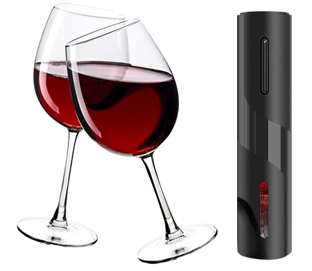 Ouvre Vin Électrique Batterie Rechargeable USB Coffret 3 Accessoires Mise en situation - Tendances-cuisine.fr