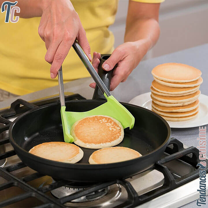 Pince alimentaire de cuisine 2 en 1, passoire détachable