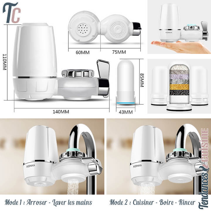 Robinet de cuisine purificateur d’eau + Filtres caracteristiques - Tendances-cuisine.fr