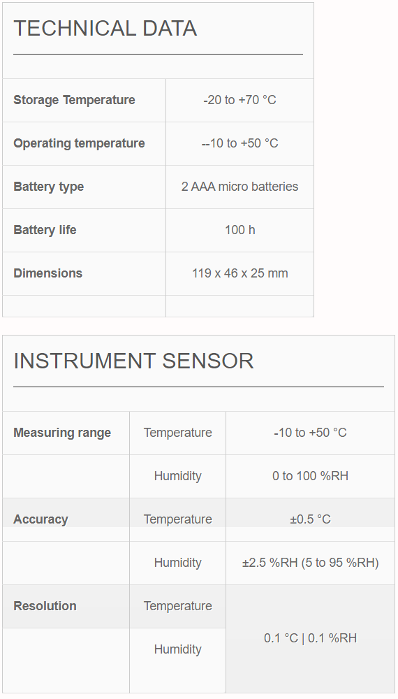 Testo 610 Pocket Sized Hygrometer - 0560 0610 manual