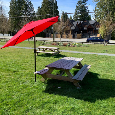 Rail-EZ Umbrella Mount On Picnic Bench