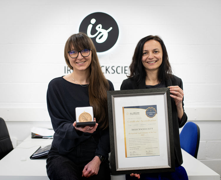 Irish Socksciety has been honoured with All-Star Irish Sock Company of the Year Accreditation from the All-Ireland Business Foundation. 