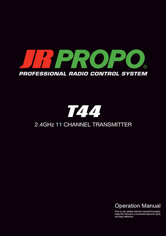 JR PROPO T44 Manual PDF