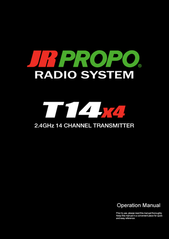 JRPROPO T14x4 Transmitter Manual