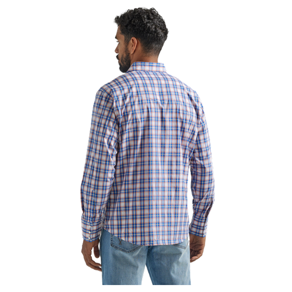 112324686 Wrangler Men's Wrinkle Resist Long Sleeve Western Snap Shirt |  The Wire Horse