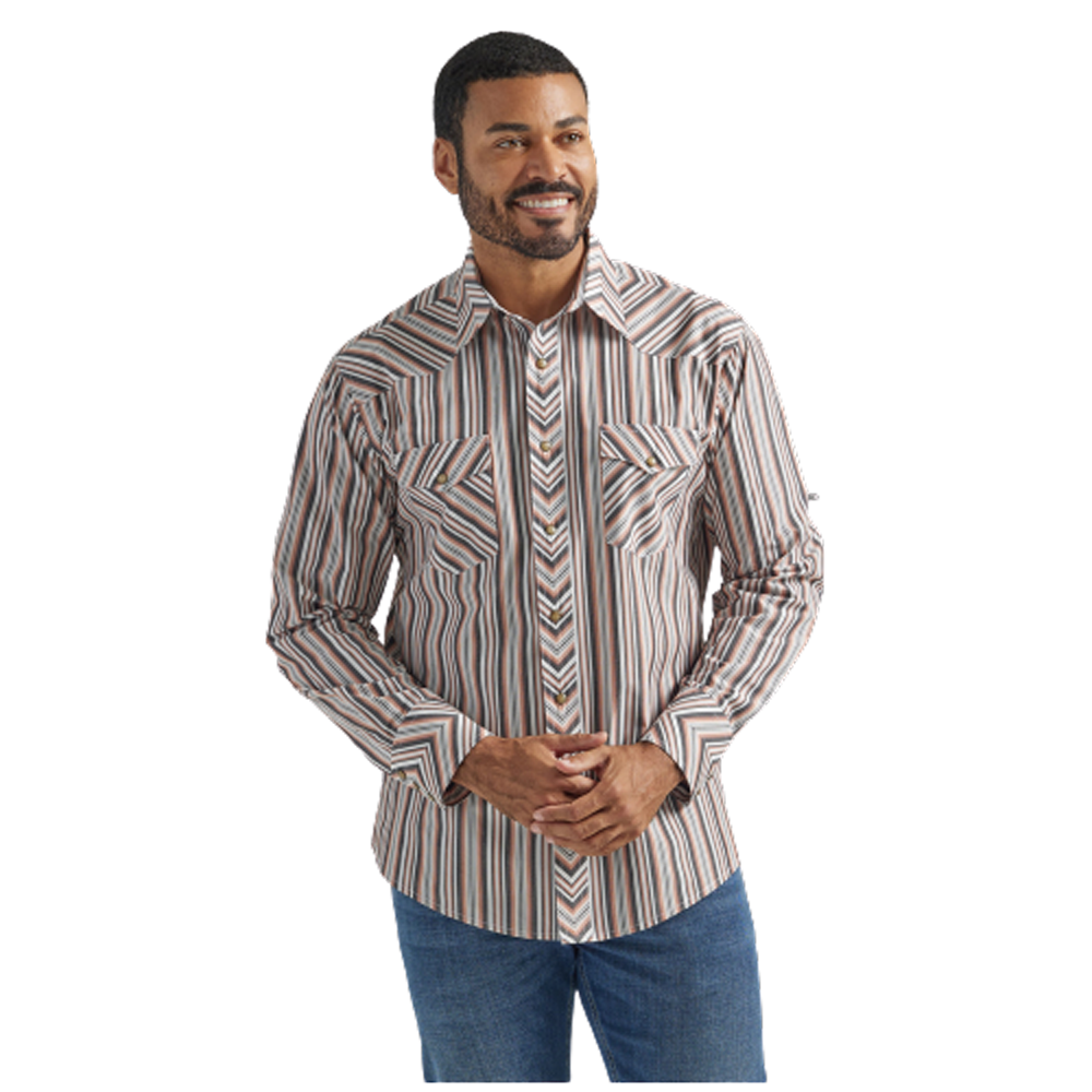 112324691 Wrangler Men's Silver Edition Long Sleeve Western Shirt - Co |  The Wire Horse