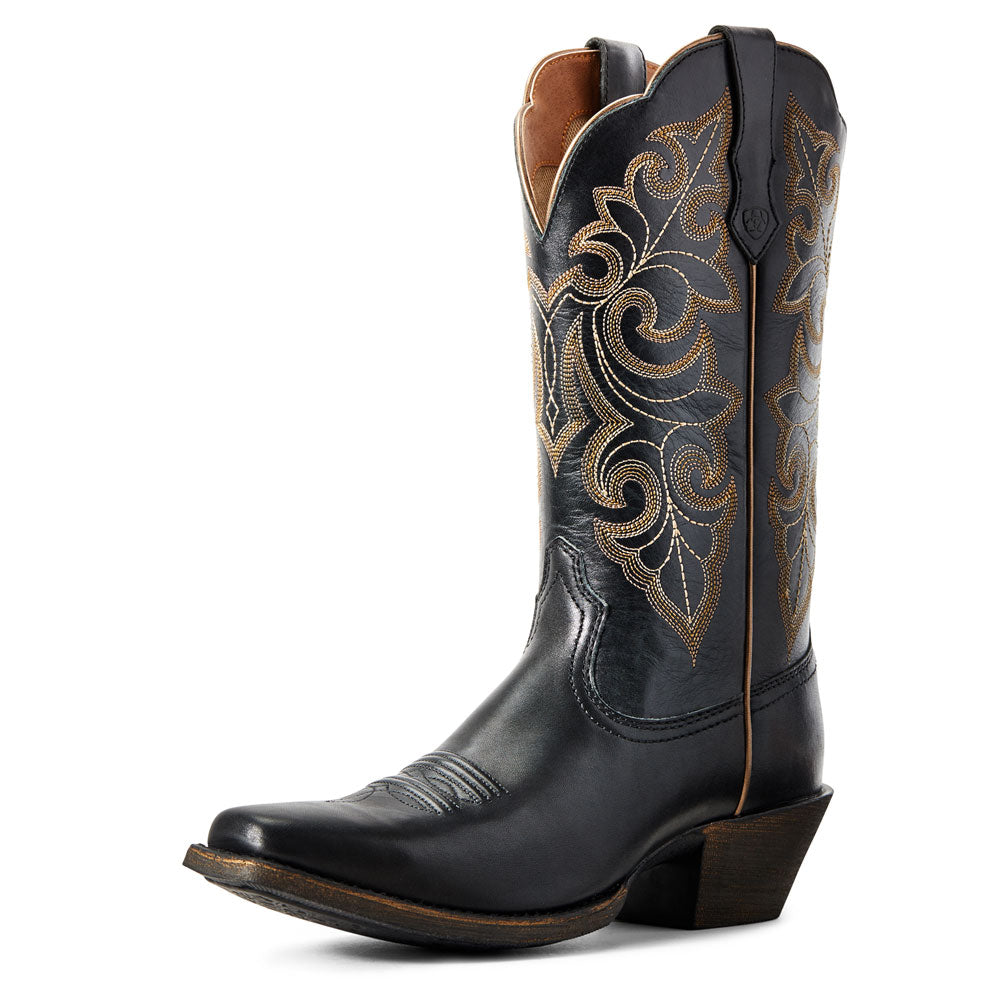 womens black square toe western boots