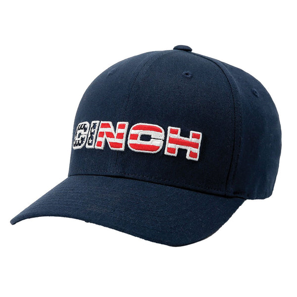 MCC0627772 Cinch Men's Fitted Navy with Flag Logo Baseball Cap