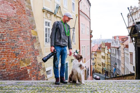 Dr. Dobias and his dog Pax in Europe