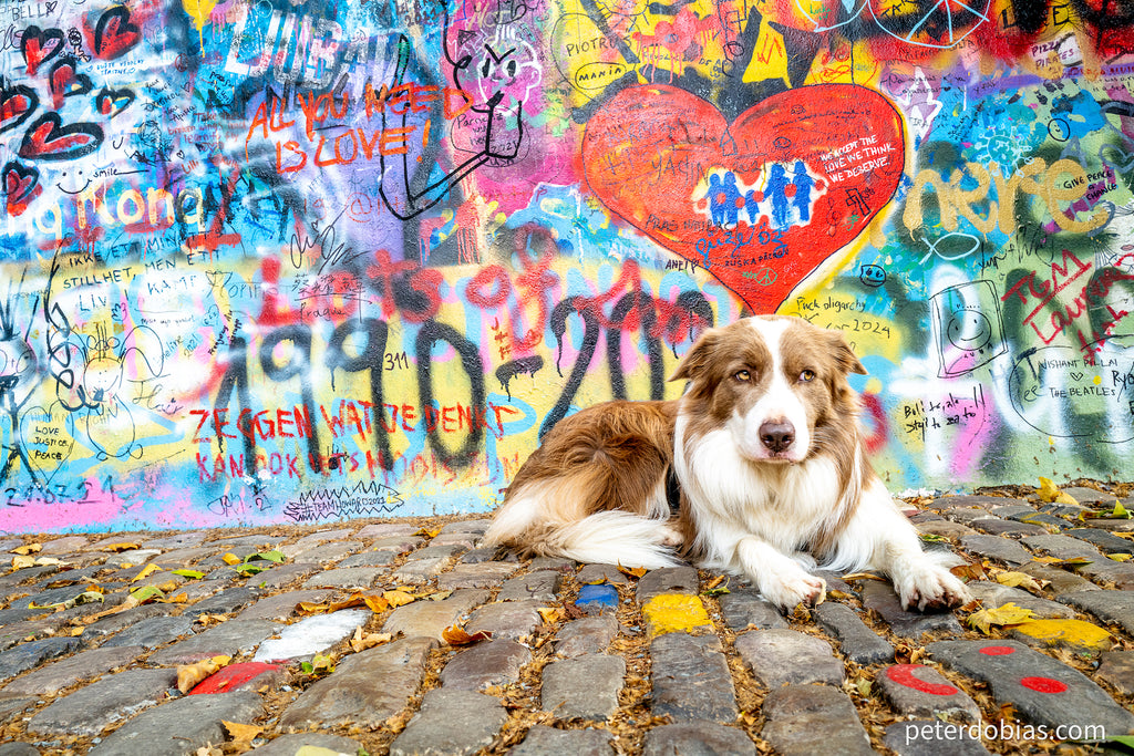 Pax in front of graffiti heart