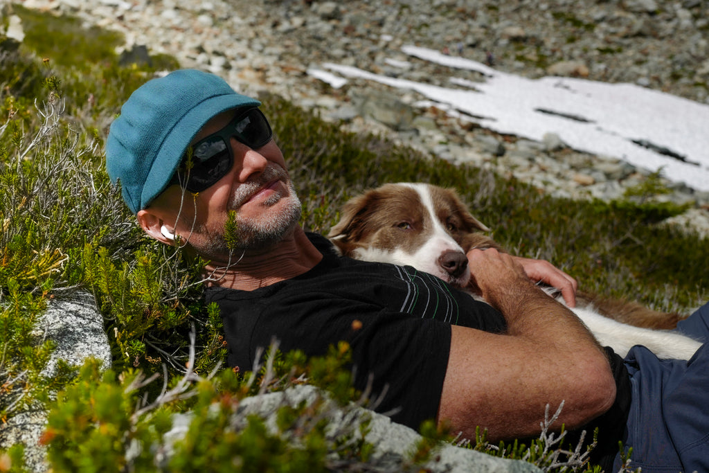 Peter and Pax relaxing in the Rocky Mountains