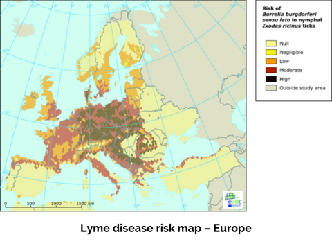 Lyme disease risk map - Europe