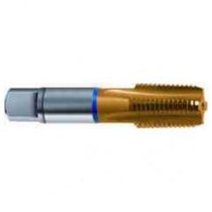 3/4-14 Dia. - 5 FL - Cobalt Spiral Flute NPTF Blue Ring Tap-TiN-25 Degree Helix - Exact Tool & Supply
