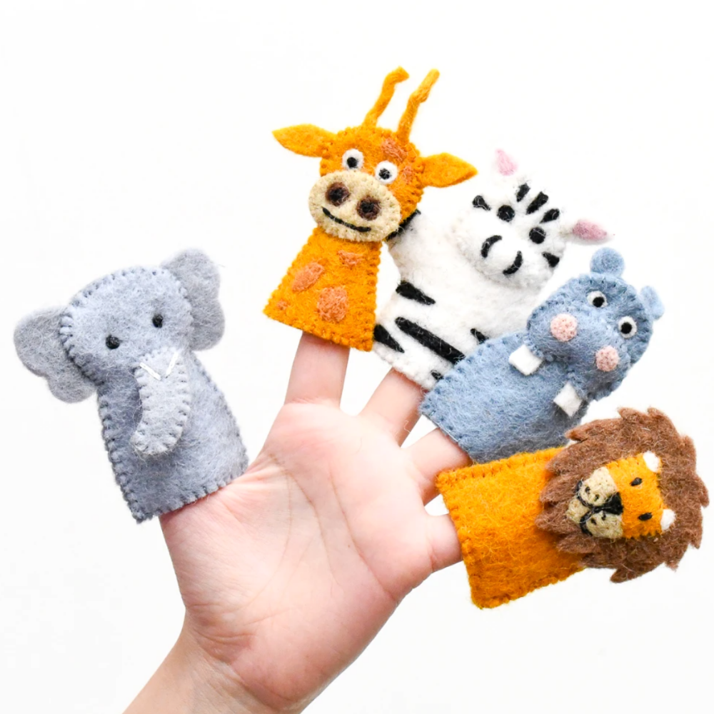 African Animal Felt Finger Puppets