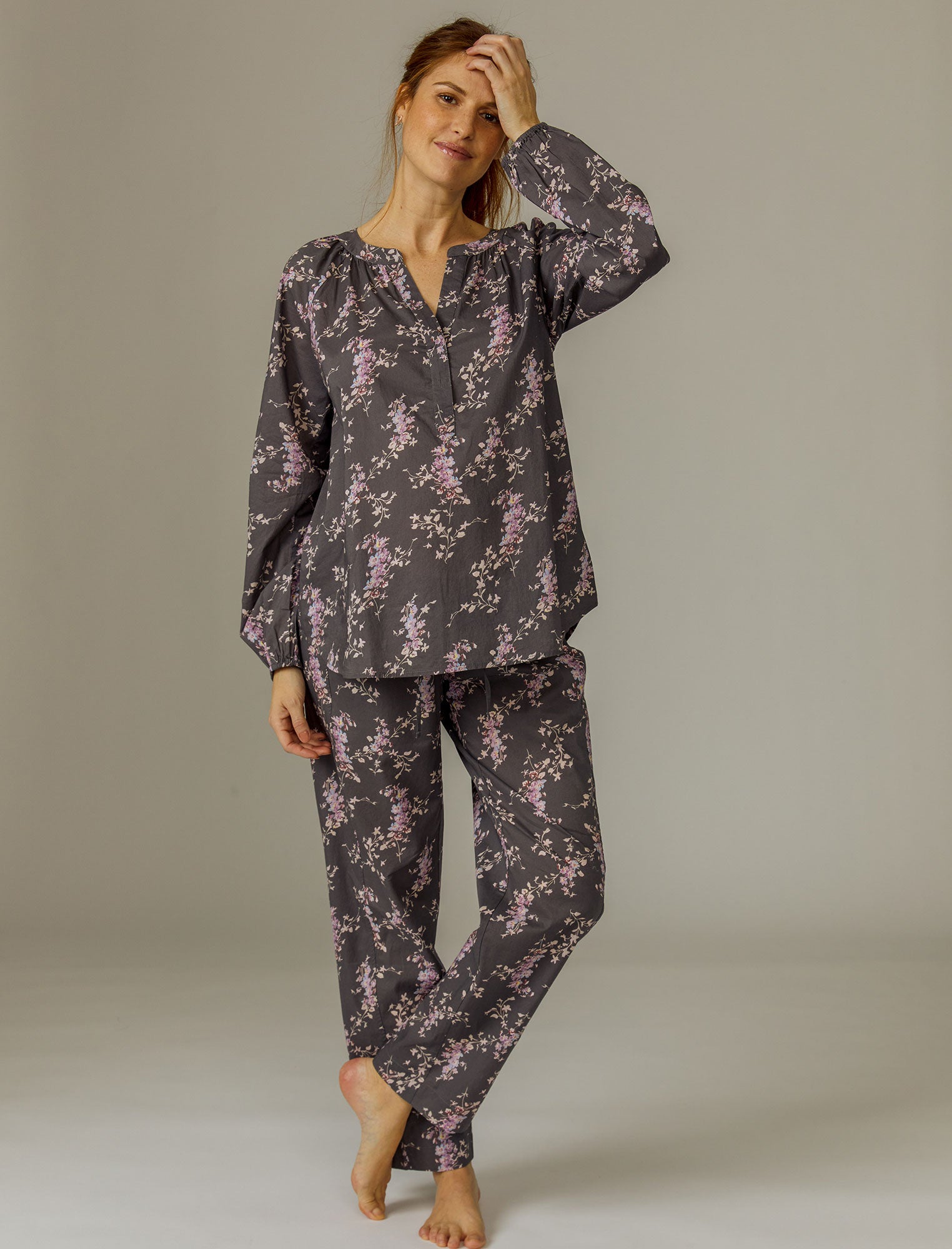 Image of Voile 2-Piece Maternity Pajama Set