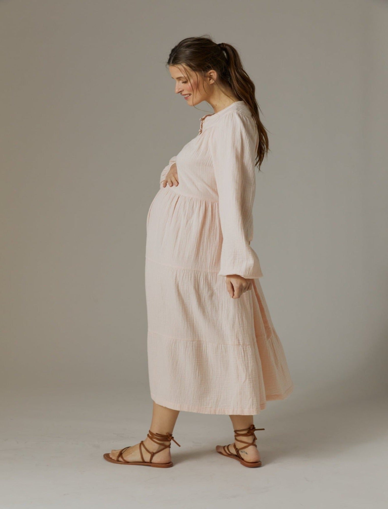 Image of Mama Cloud Muslin Maxi Maternity Dress